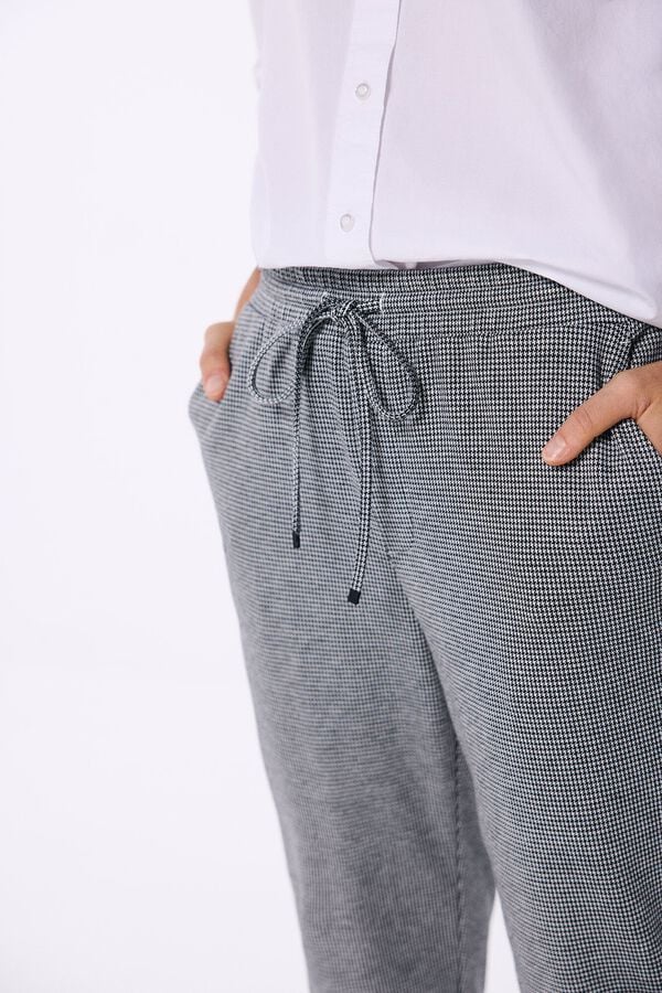 Springfield Pantalón jogger punto circular negro