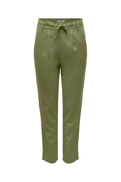 Only Classic cut flowing linen trousers verde