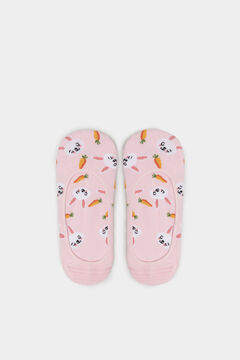 Springfield Rabbit and carrot no-show socks pink