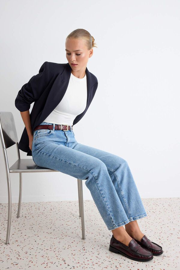 Trendyol Cal&ccedil;as jeans mom azul