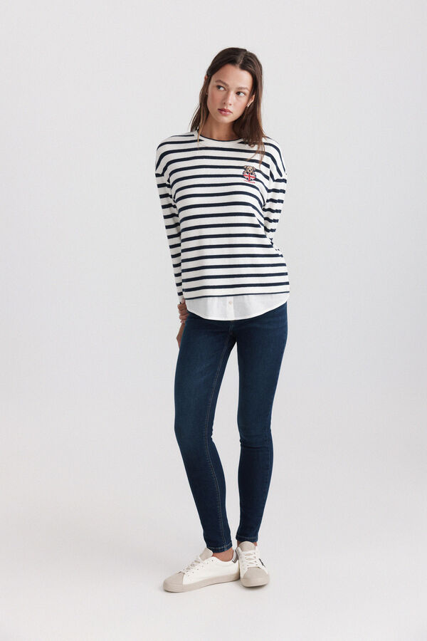 Springfield T-shirt bimaterial Inglaterra branco