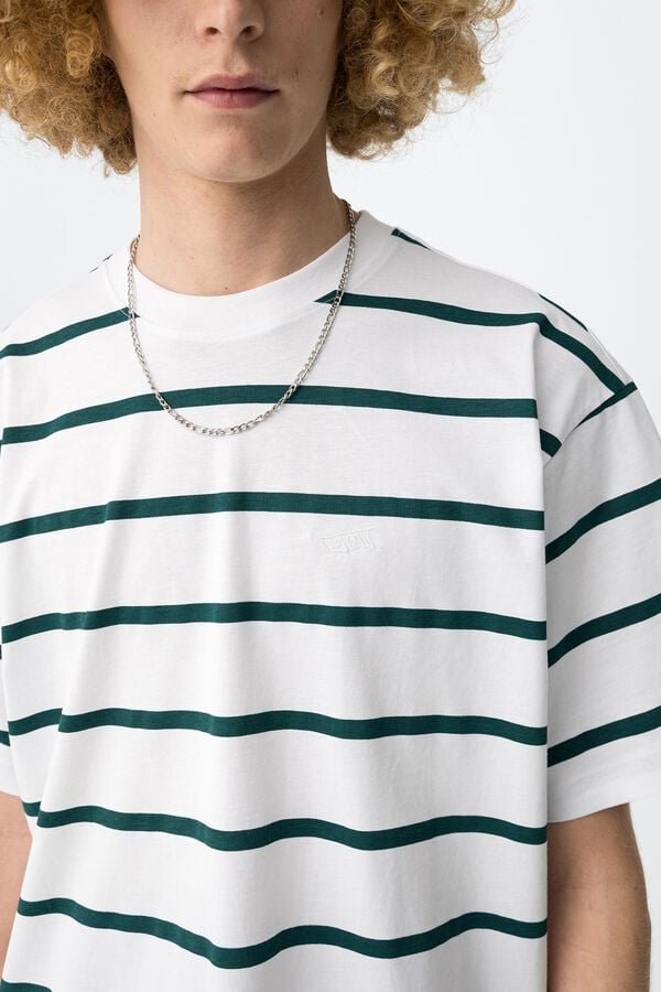 Tiffosi Young Camiseta rayas relaxed white