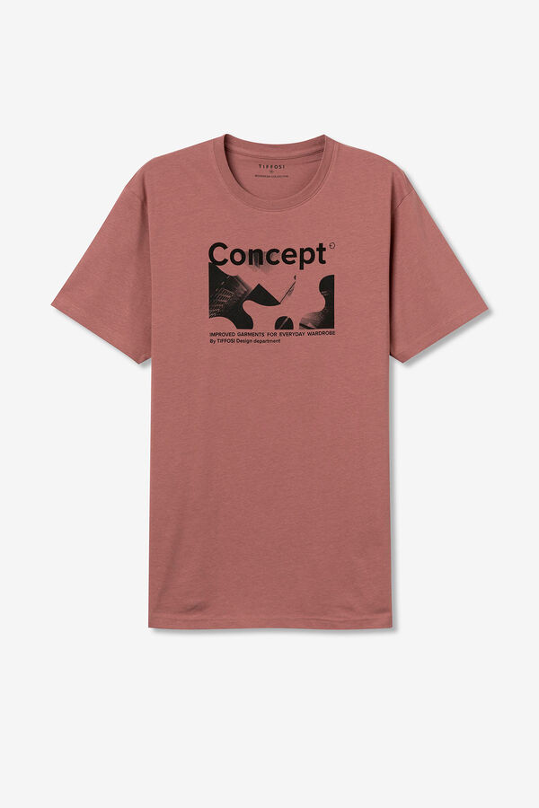 Springfield T-Shirt mit Print vorne pink