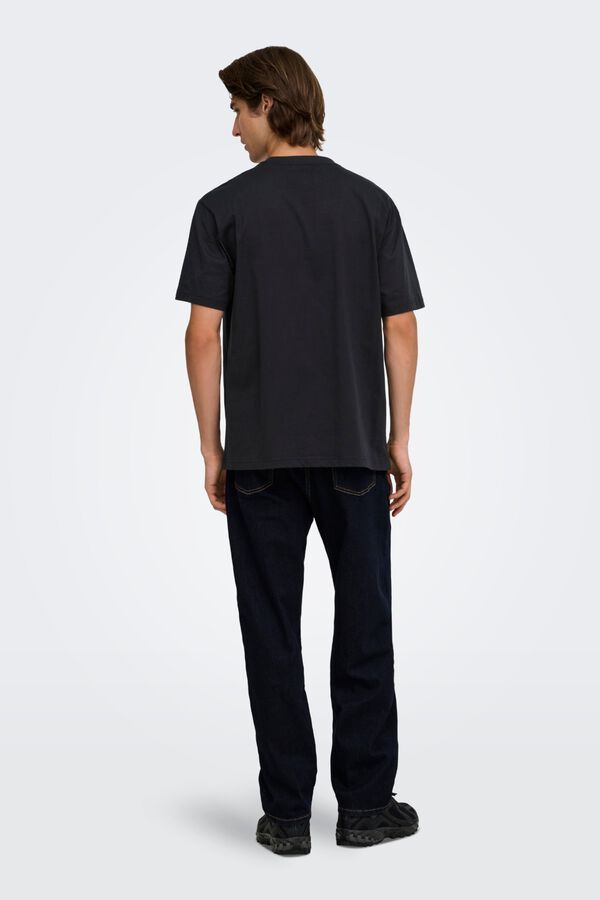 Only & Sons Kurzarm-Halloween-T-Shirt Schwarz