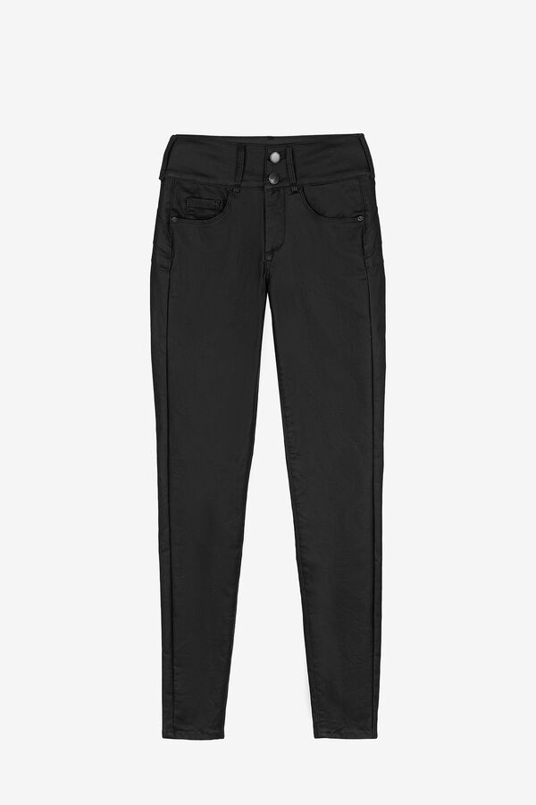 Springfield Double-up coated skinny jeans black