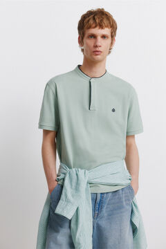 Springfield Piqu&eacute; Henley polo shirt slim fit
