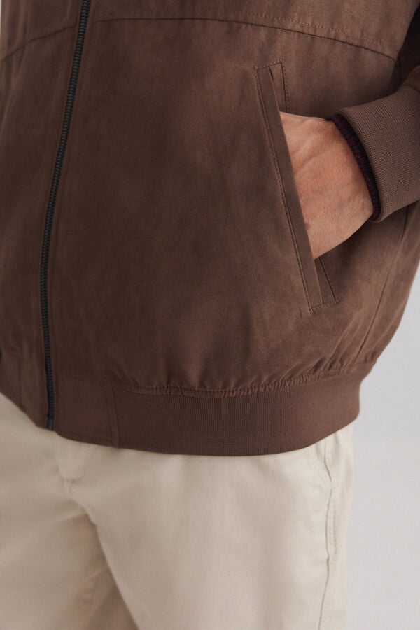 Springfield Faux suede jacket mink