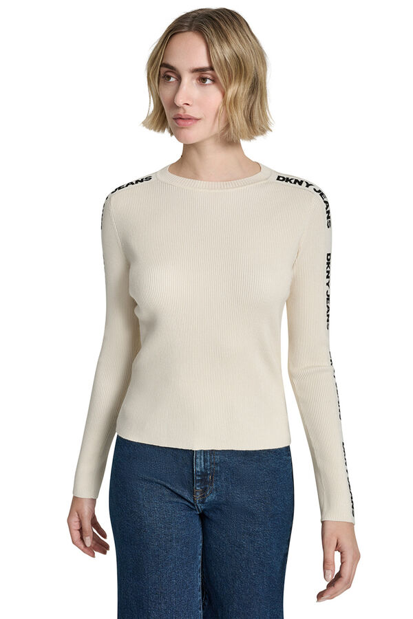 DKNY Logo detail jumper beige