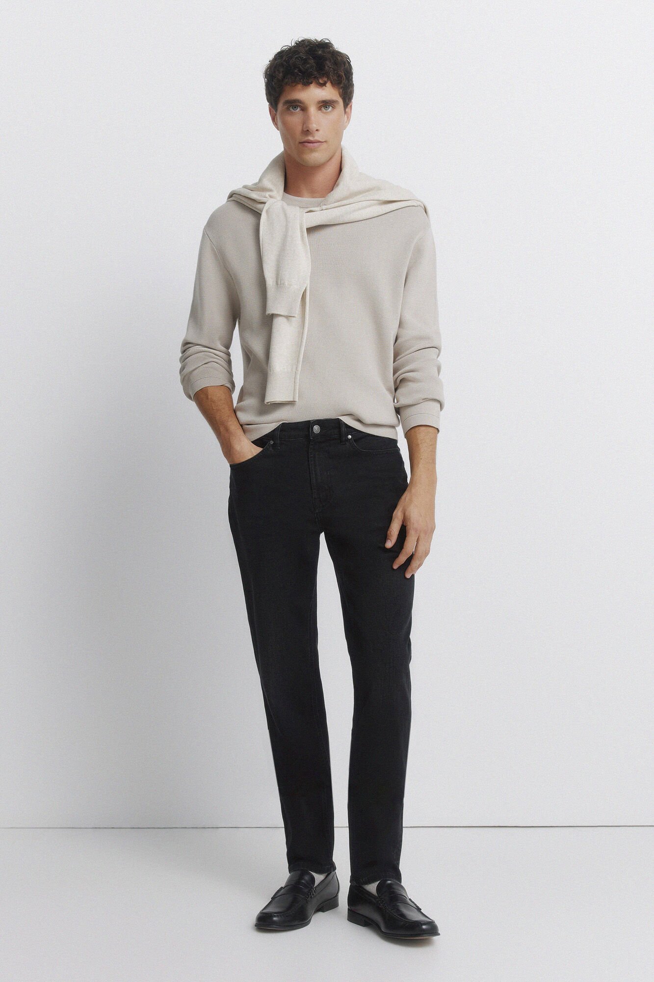 Springfield Jeans preto lavado skinny fit