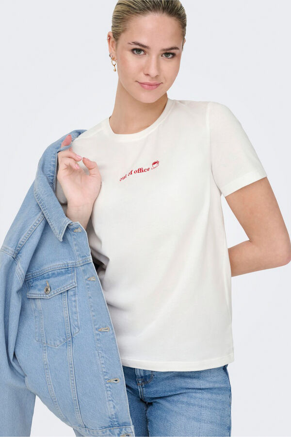 Only Front text T-shirt white