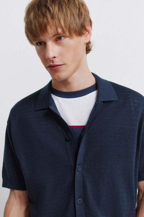 Springfield Cardigan structur&eacute; bleu