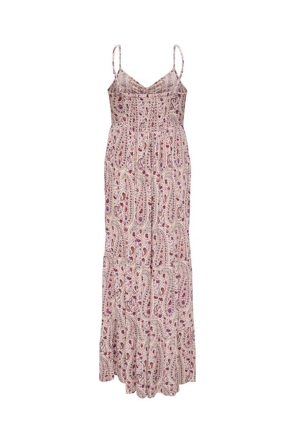 JDY Bedrucktes Midi-Kleid Wei&szlig;