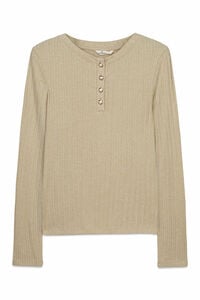 Springfield Ribbed buttons neck T-shirt