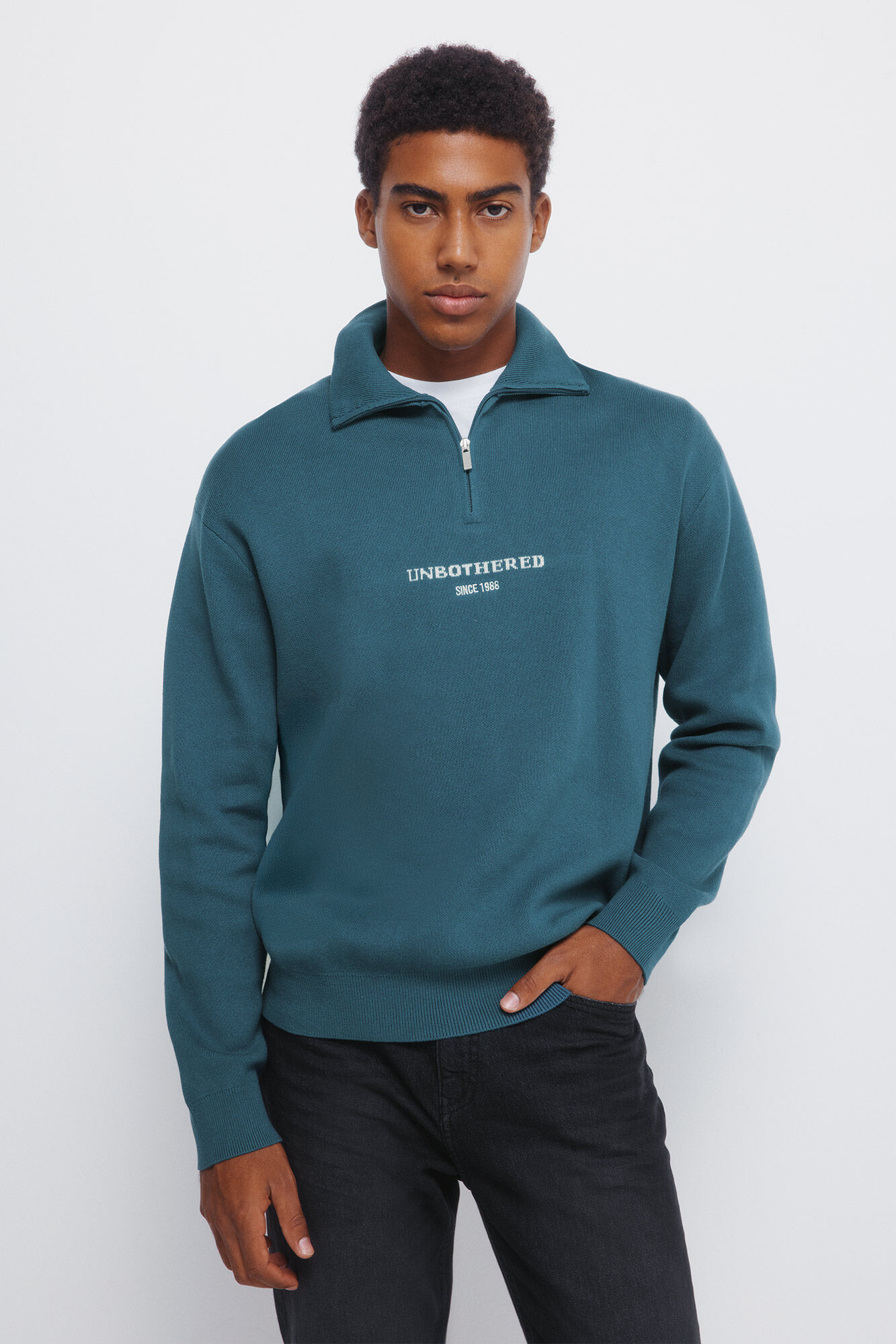 Springfield Fashionable neck zip fastening jumper