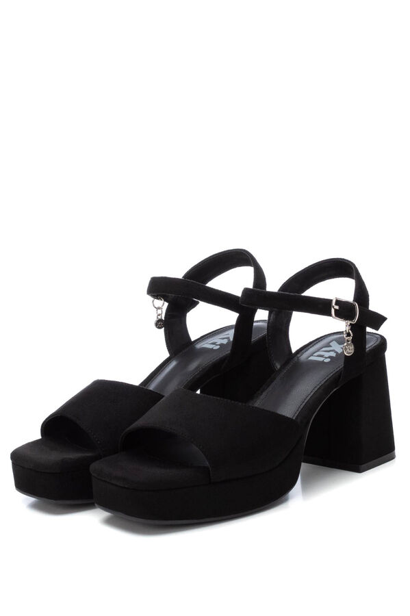 XTI sand&aacute;lia feminina camur&ccedil;a  preto