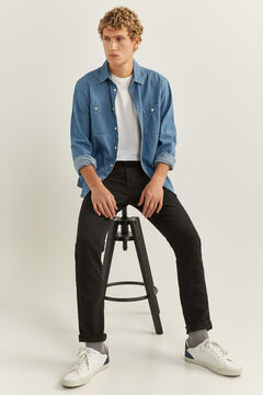 Springfield Pantalon 5 poches couleur skinny lav&eacute; noir