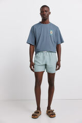 Springfield Fato de banho estampado geom&eacute;trico bolso fecho-&eacute;clair azul