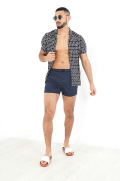 Springfield Swim shorts with elasticated waist and tie navy