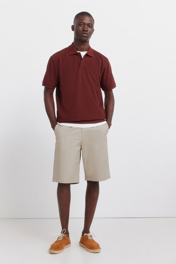 Springfield Striped regular fit polo shirt red
