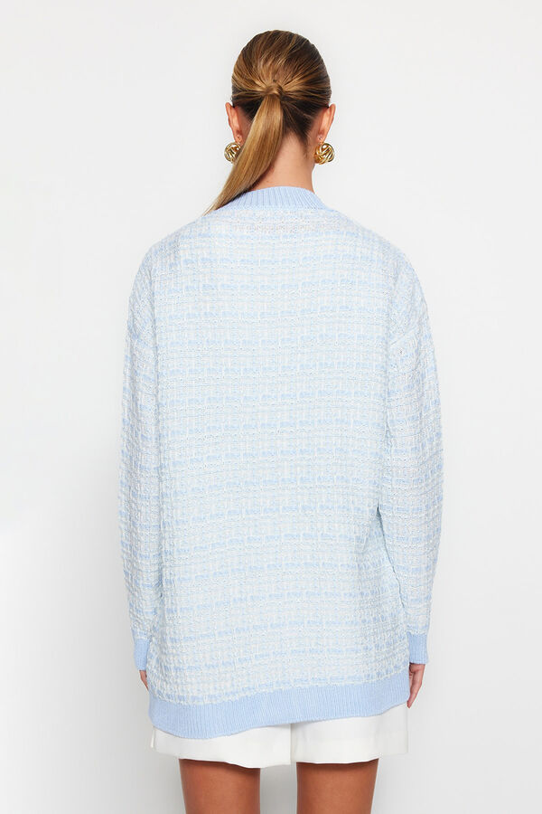Trendyol Cardigan with buttons and V-neck blue