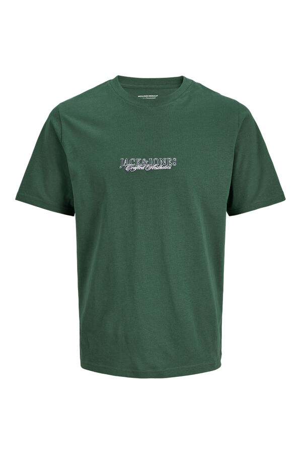 Jack & Jones Junior T-shirt b&aacute;sica logo verde
