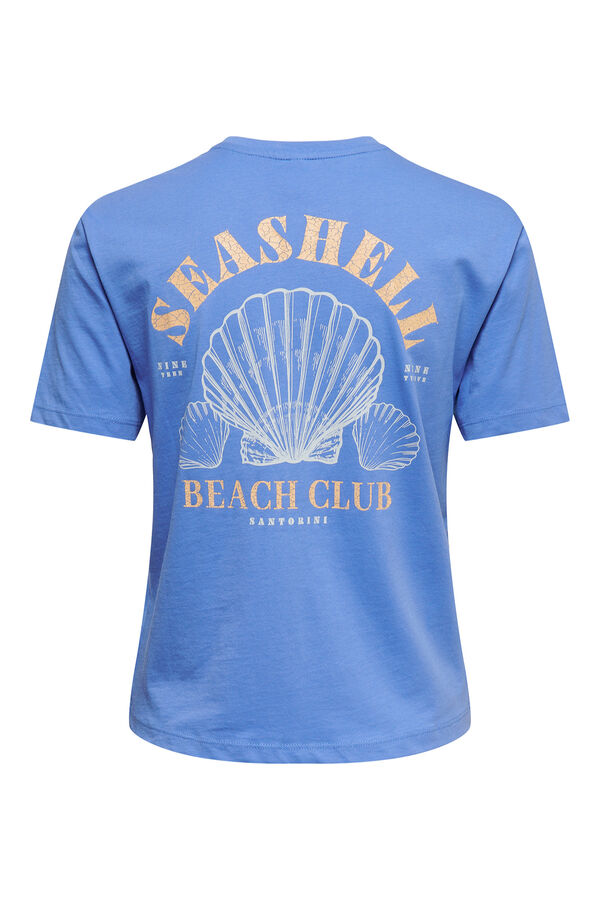 Only T-shirt estampado nas costas azul