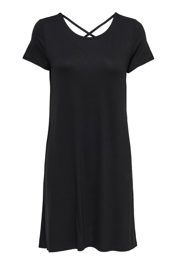 Only Vestido corto manga corta negro