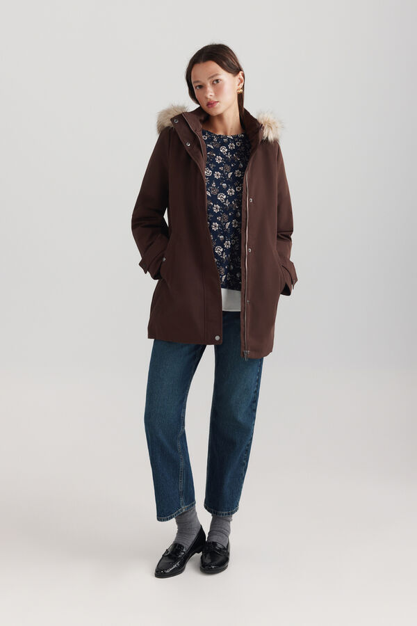Springfield Faux fur hood parka brown