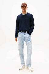 Tommy Jeans Jersey slim de cuello caja azul