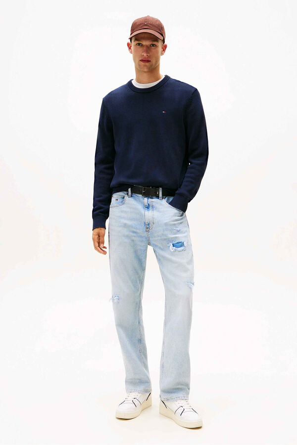 Tommy Jeans Jersey slim de cuello caja azul