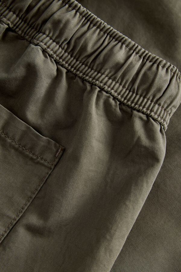 Jack & Jones Bermudas de algod&atilde;o de cintura m&eacute;dia cru
