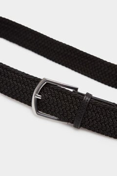 Springfield Cinturón trenzado monocolor negro