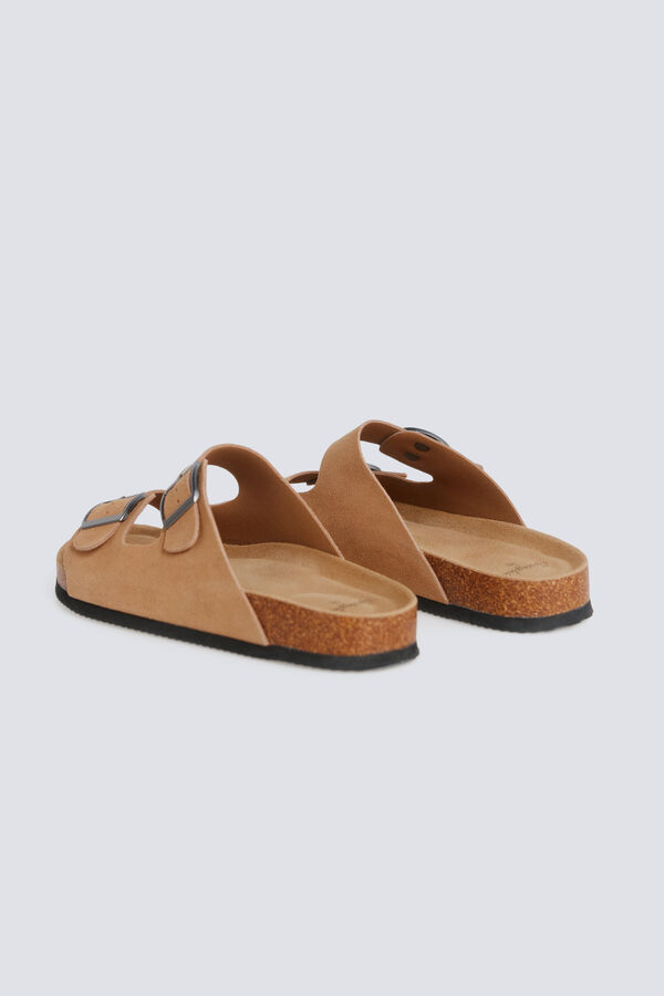 Springfield Leather double buckle sandal nude
