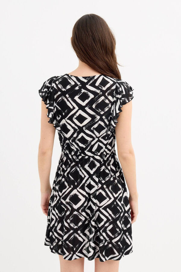 Inside Mini V-neck dress black