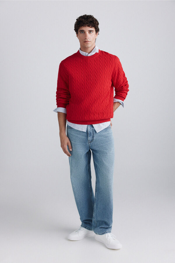 Springfield Cross-knit jumper red