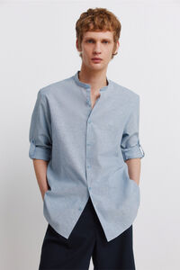 Springfield Chemise col mao en lin