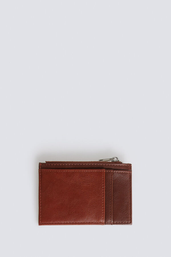 Springfield Two-tone faux leather card holder purse mink