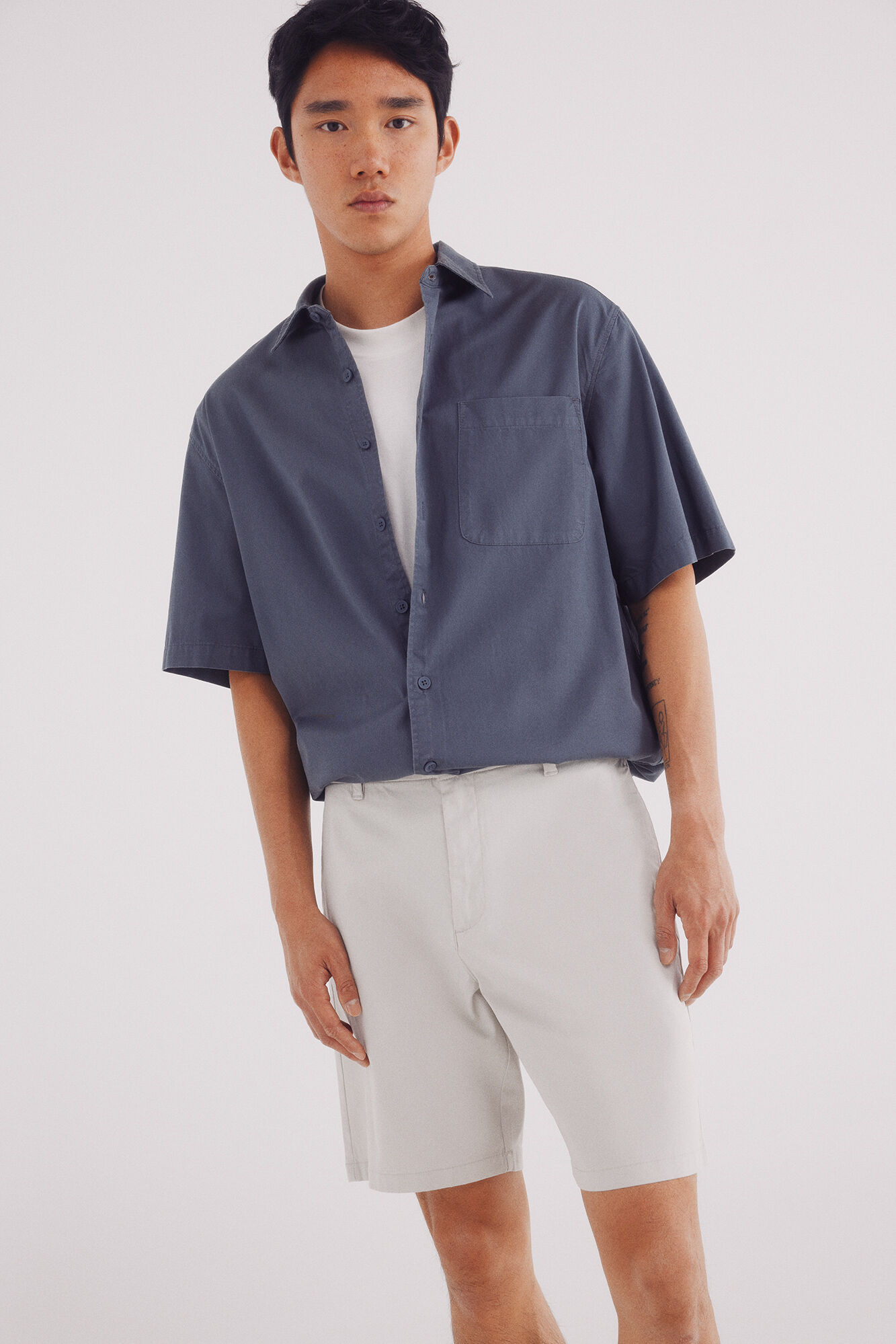 Chemise Homme Springfield En Coton - Bleue Rayée - Taille L - Manches Longues - Très Bon état