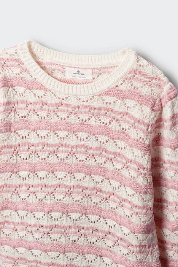 Springfield Kids Camisola &agrave;s riscas para menina rosa