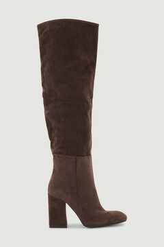 Springfield Faux suede tall boots brown