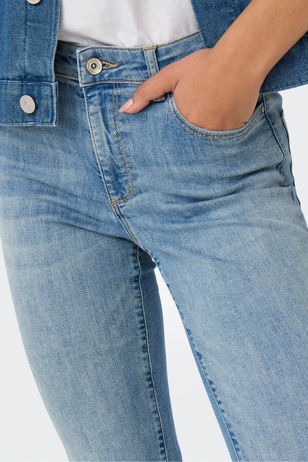 Only Jeans Flared Tiro Medio azul
