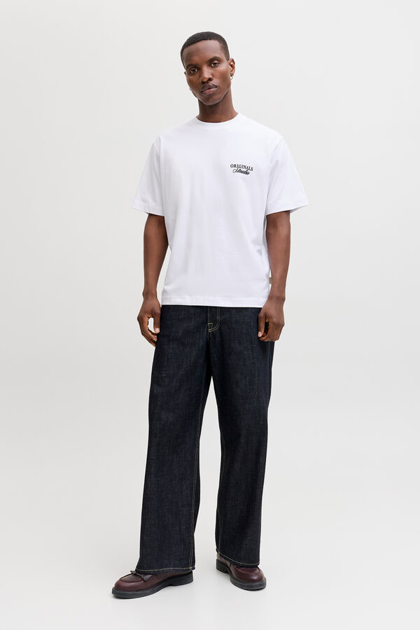 Jack & Jones Camiseta oversize backprint blanco