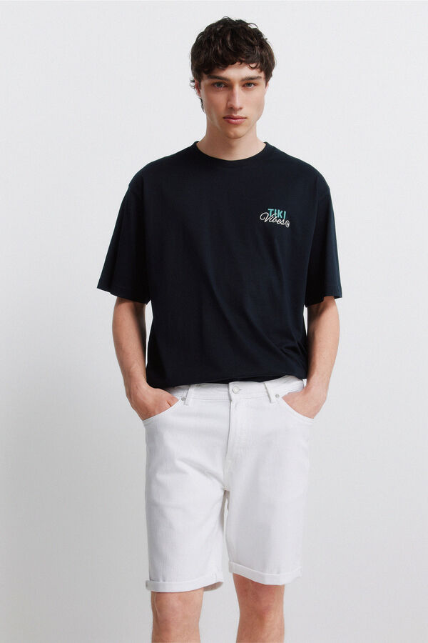 Springfield Washed slim fit Bermuda shorts beige