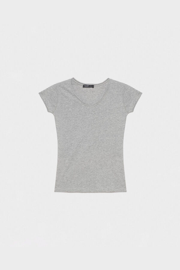 Inside V-neck T-shirt grey