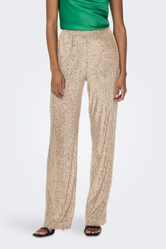 Springfield Wide-leg sequinned trousers brown