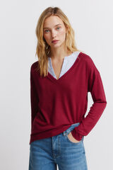 Springfield Long sleeve V-neck T-shirt red