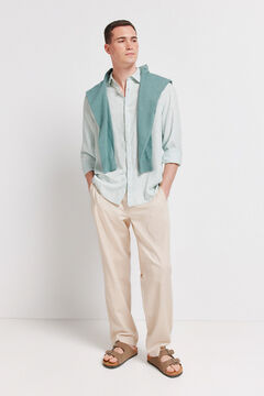 Springfield End-on-end linen viscose shirt