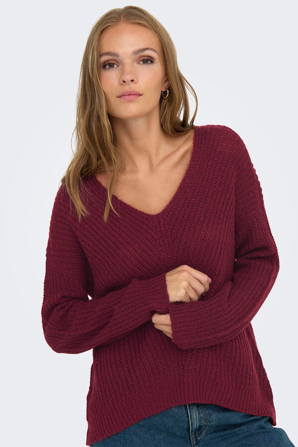 JDY V-neck jumper pink