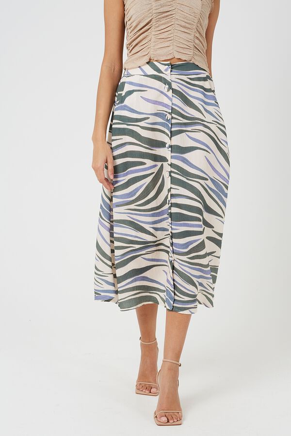 Brave Soul Printed long skirt brown