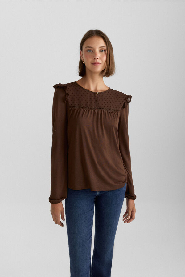 Springfield T-shirt plumetis nude